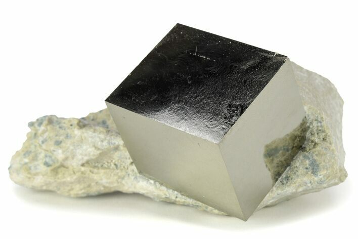 Natural Pyrite Cube In Rock - Navajun, Spain #227696